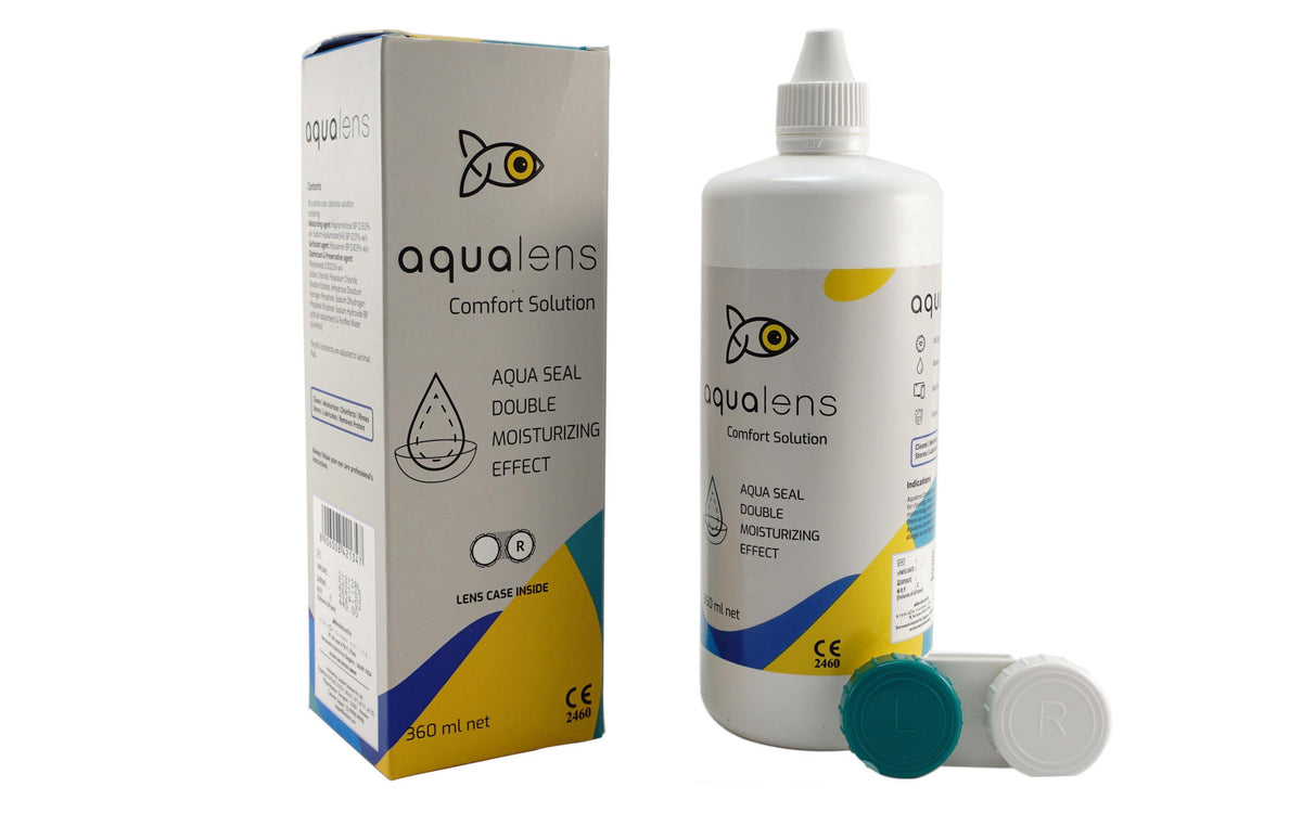 Buy Aqualens Comfort Contact Lens Solution - Multipurpose - 360ml + 1 Lens  Case Online at Low Prices in India 