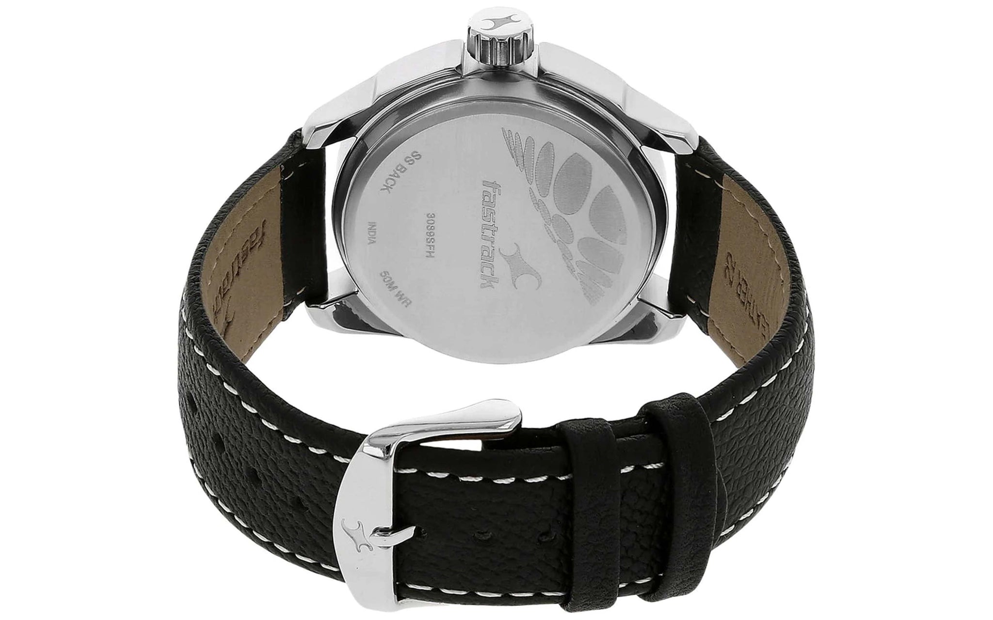 Fastrack NP3089SL04 Black Leather Analog Men s Watch Better Vision