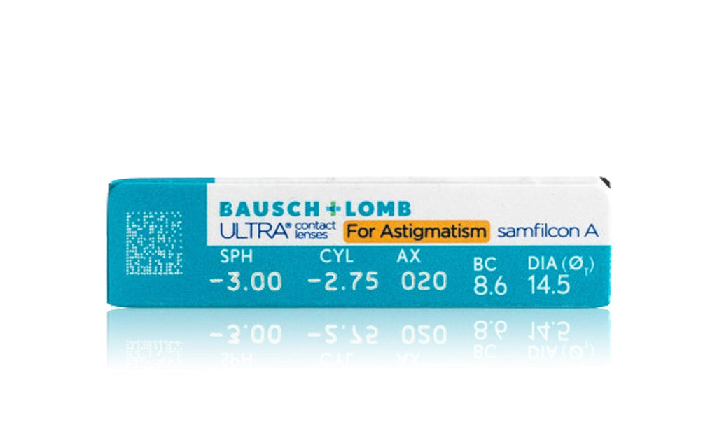 Bausch & Lomb Ultra (Toric Monthly Disposable Contact Lens) 6 Lens Pack Back Image