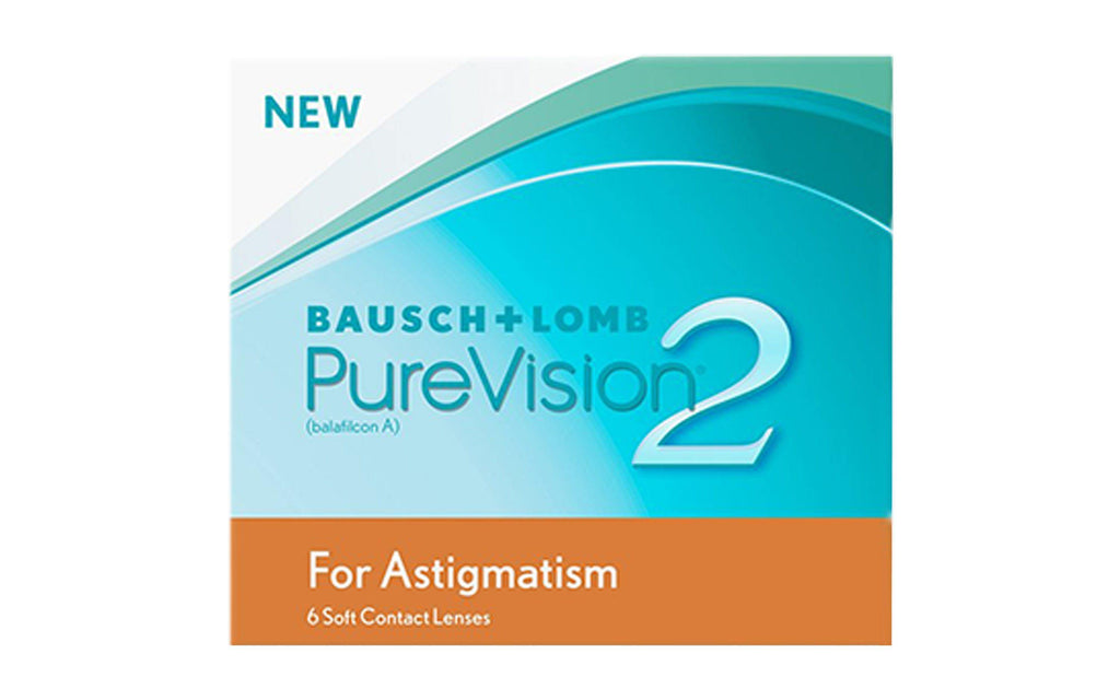 Bausch & Lomb PureVision 2 (PV2 Monthly Disposable Toric Contact Lens) 6 Lens Pack Front Image