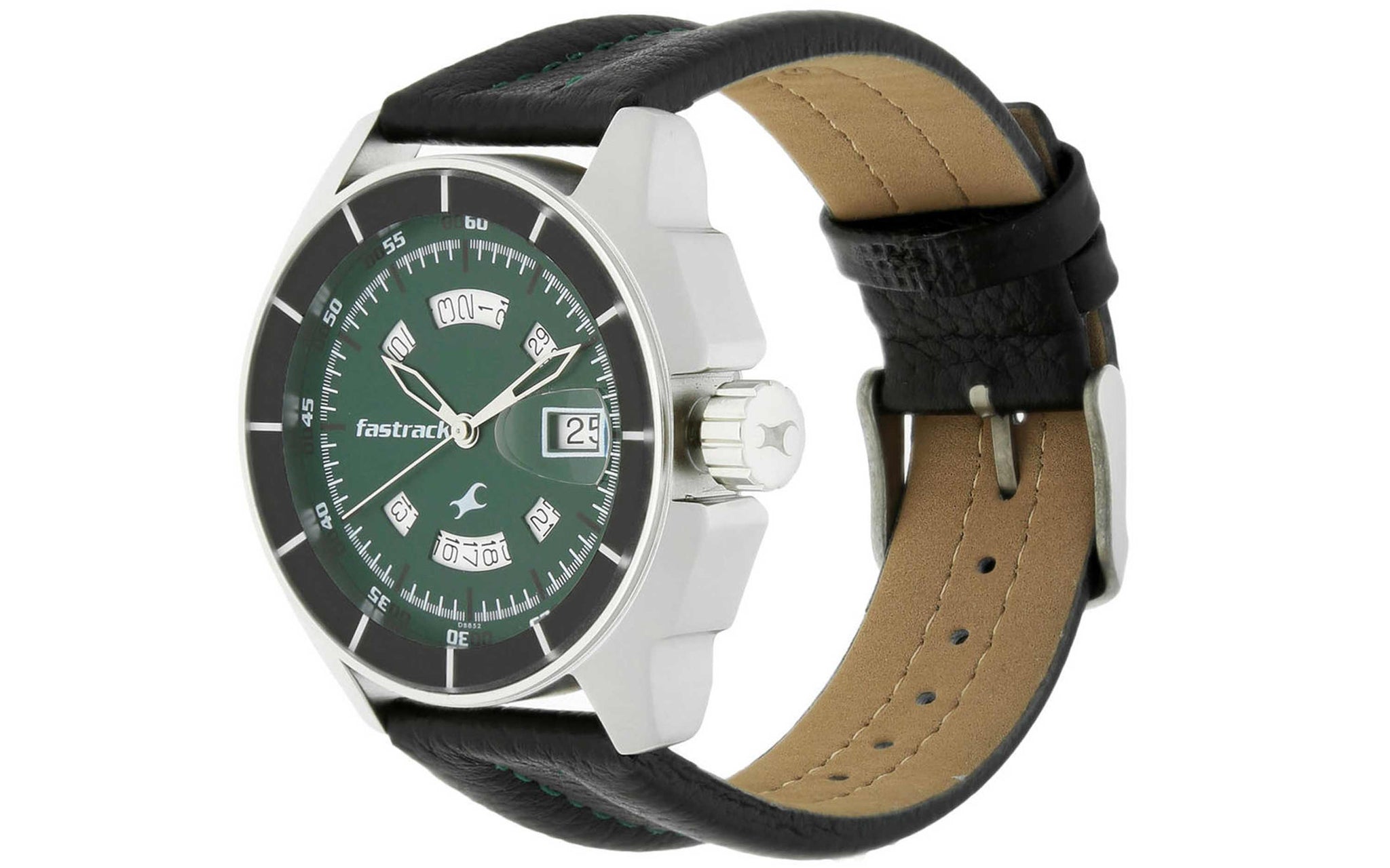 Fastrack NM3089SL03 Green Metal Analog Watch for Men Better Vision