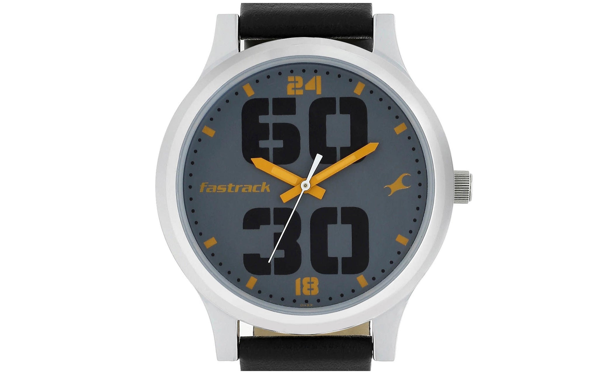 Fastrack NM38051SL03 Black Leather Analog Watch for Men Better Vision