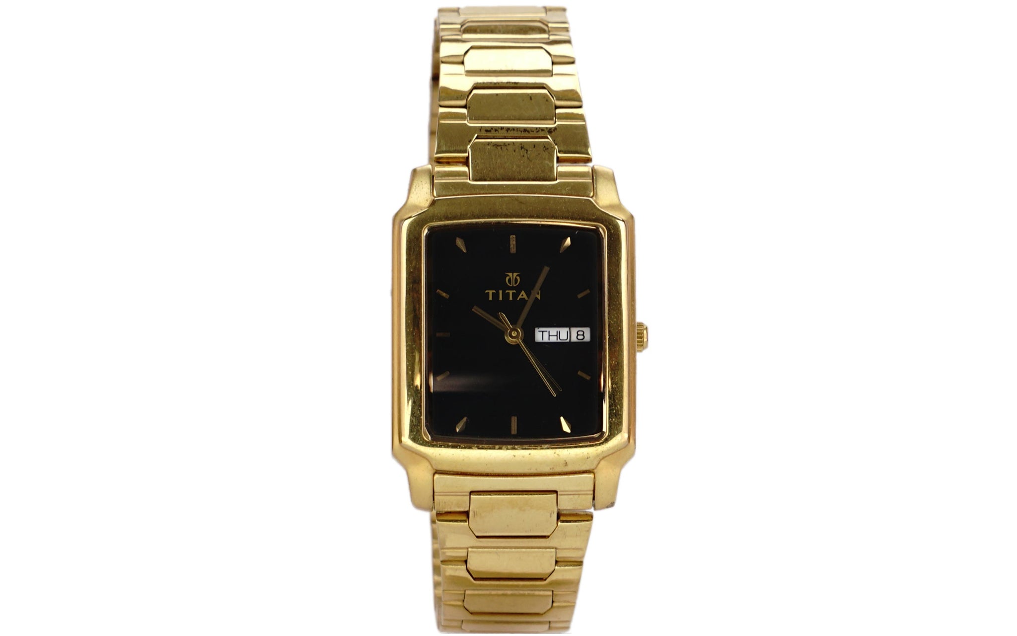 Titan gold square watch sale