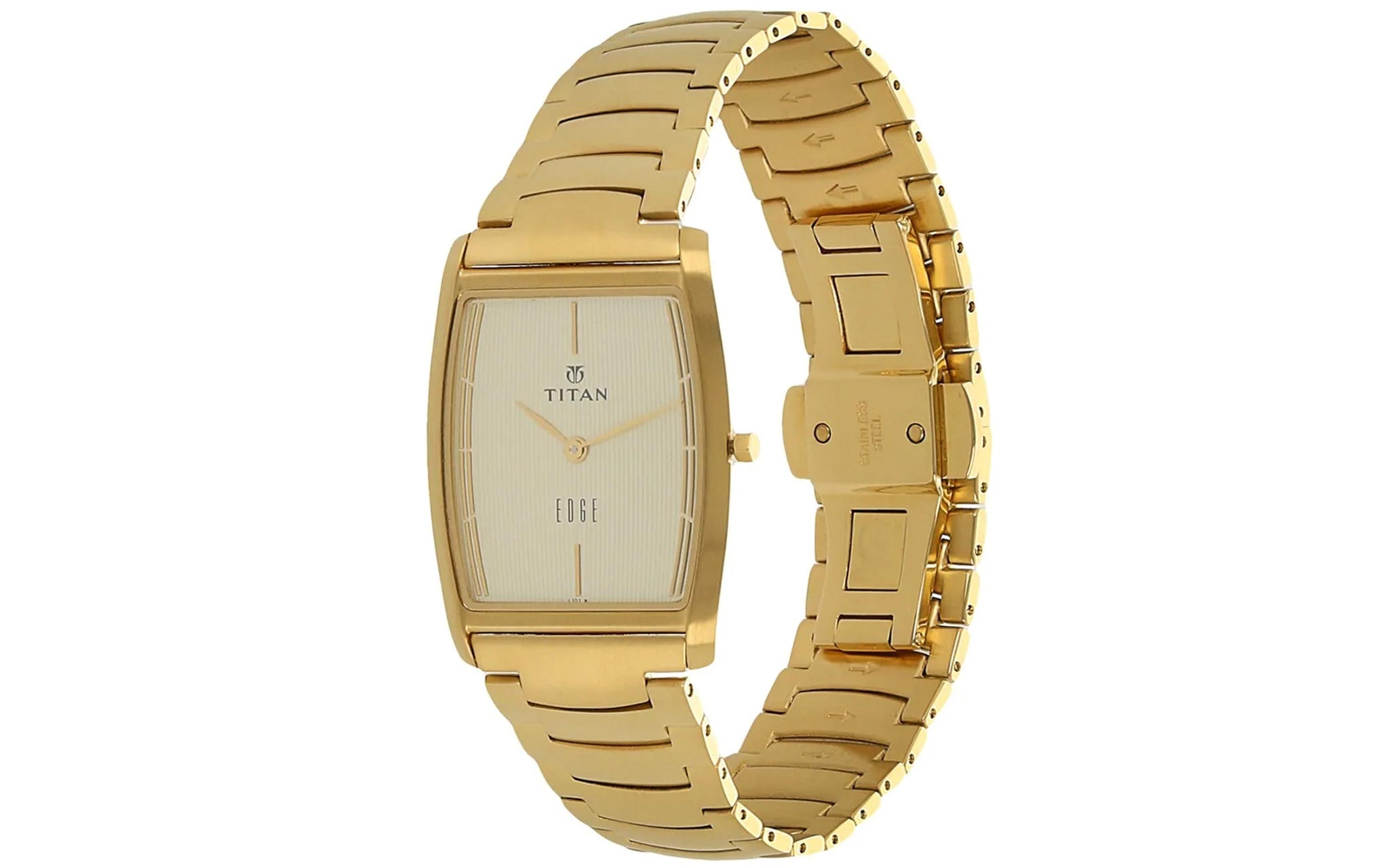 Titan NP1044YM02 Edge Gold Metal Analog Watch for Men Better Vision